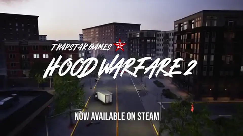 Hood Warfare 2 title card over a Chicago street