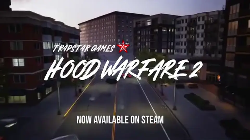 Hood Warfare 2 title card with Now Available on Steam